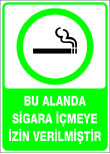 bu alanda sigara içmeye izin verilmiştir